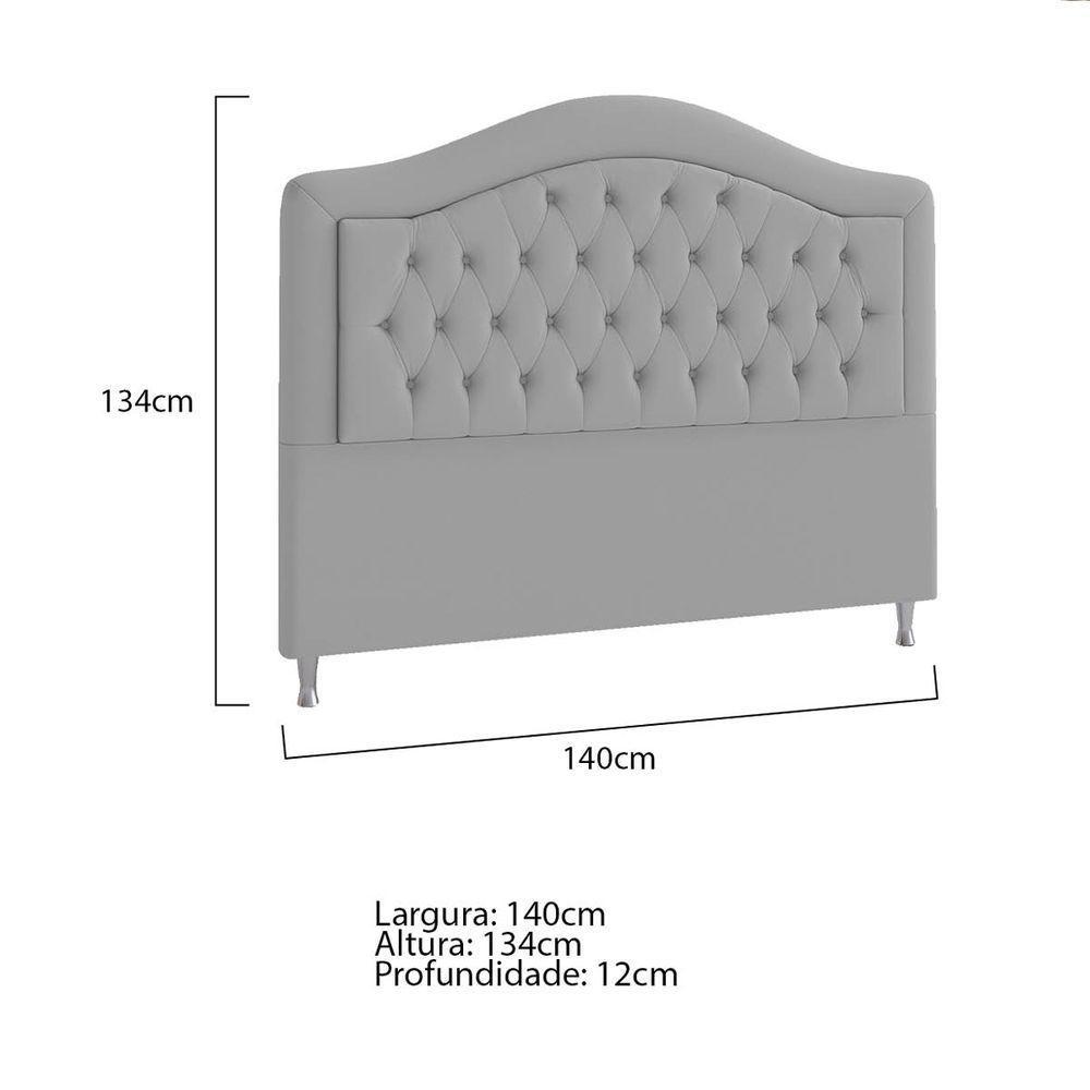 Cabeceira Casal ághata P04 140 Cm Suede Cinza Tca 940 - 5