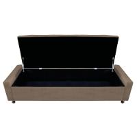 Kit Cabeceira e Calçadeira Baú Queen Everest P02 160cm Para Cama Box Suede Marrom - 5