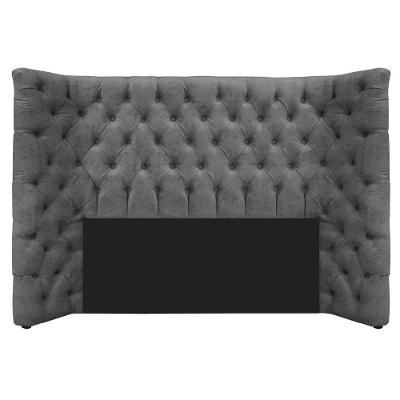Cabeceira Casal Everest P02 140cm Para Cama Box Linho Chumbo