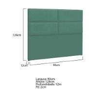 Cabeceira Solteiro Berlim P04 90 Cm Suede Turquesa Tca 946 - 5