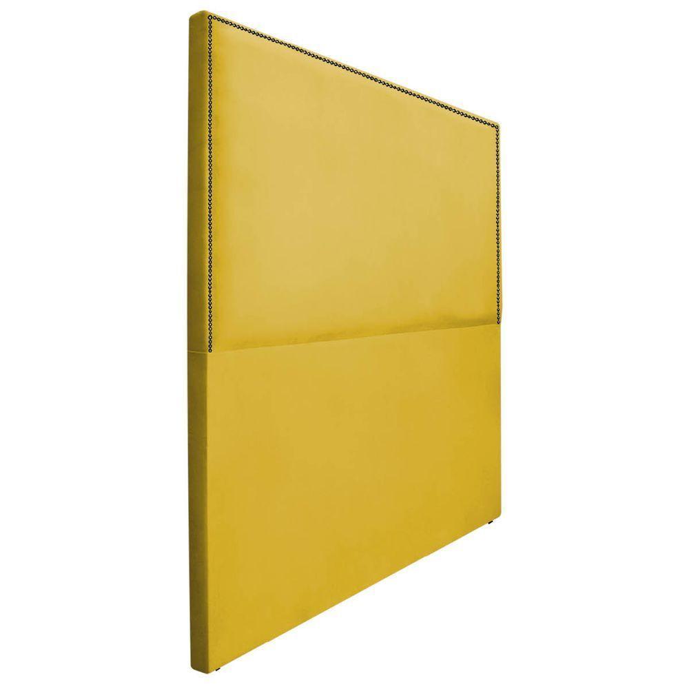 Cabeceira Casal Bali P02 140 cm Para Cama Box Suede Amarelo - 1