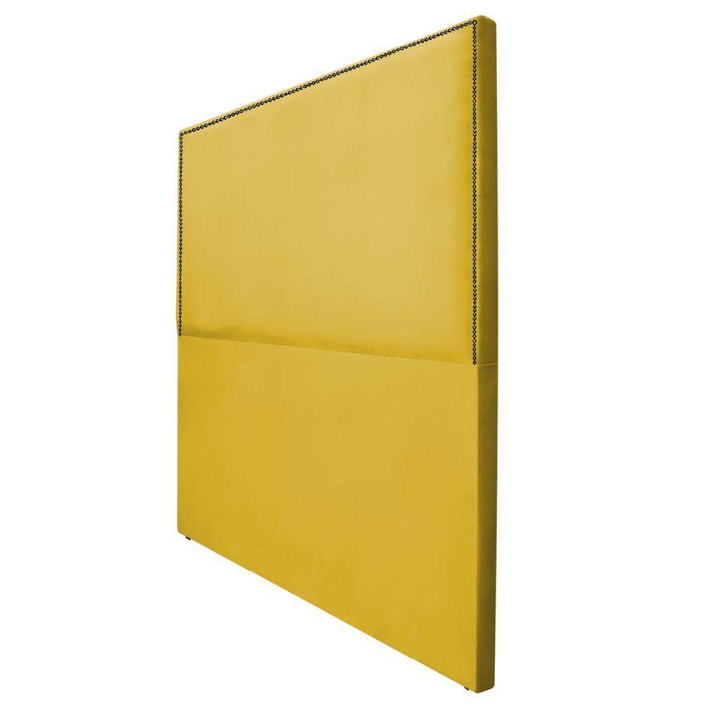Cabeceira Casal Bali P02 140 cm Para Cama Box Suede Amarelo - 4
