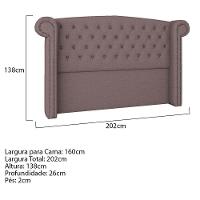 Cabeceira Queen Lyon P04 160 Cm Suede Rosê Tca 949 - 9