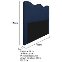 Cabeceira Solteiro Bari P02 90 cm Para Cama BoxAzul Marinho - 8