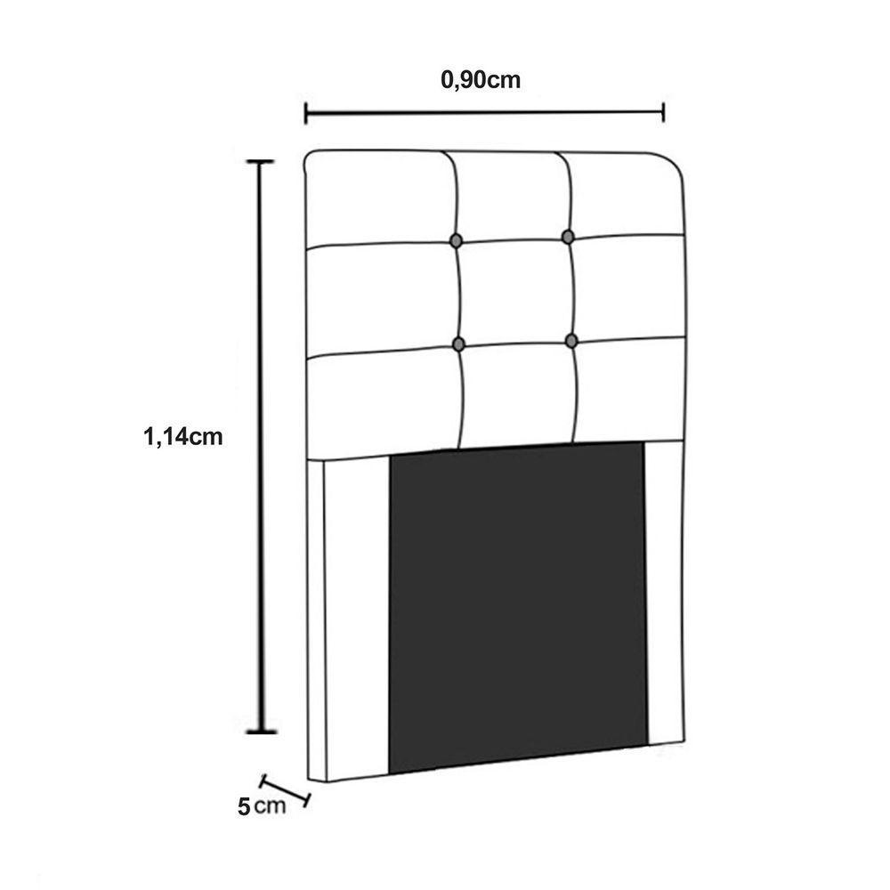 Cabeceira Solteiro Heloísa I02 90 Cm Suede Marrom - 5