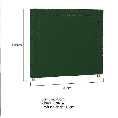 Cabeceira Solteiro Moscou P04 90 Cm Suede Verde Tca 947