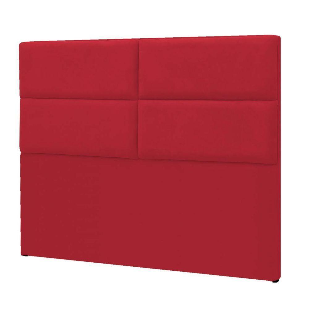 Cabeceira Casal Berlim P04 140 Cm Suede Vermelho Tca 53 - 4