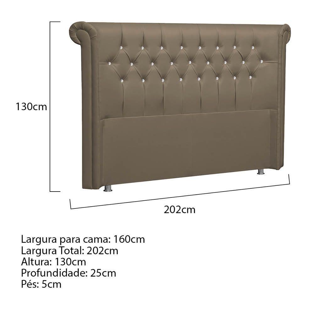 Cabeceira Queen P04 160 Cm Suede Marrom Claro Tca 945 - 5