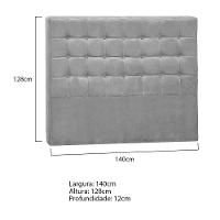 Cabeceira Casal Pequim P04 140 Cm Suede Cinza Tca 940 - 5