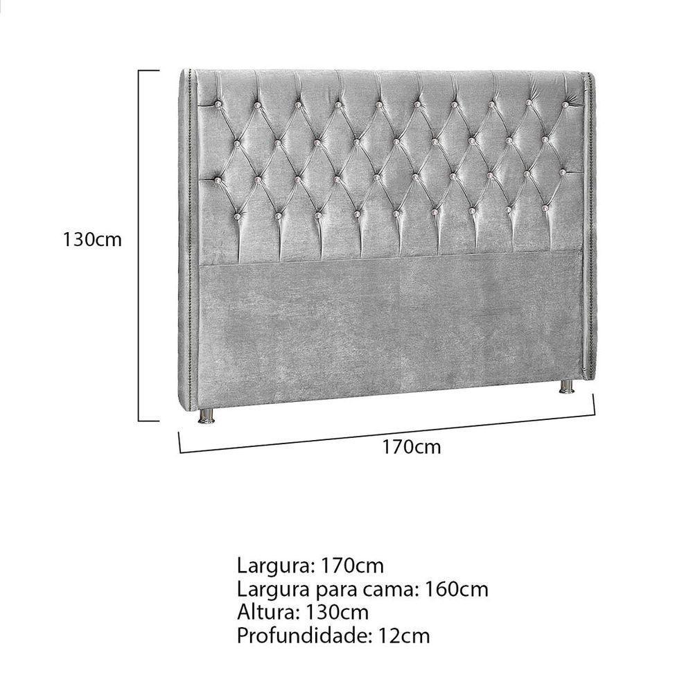 Cabeceira Queen Tóquio P04 160 Cm Suede Cinza Tca 940 - 5