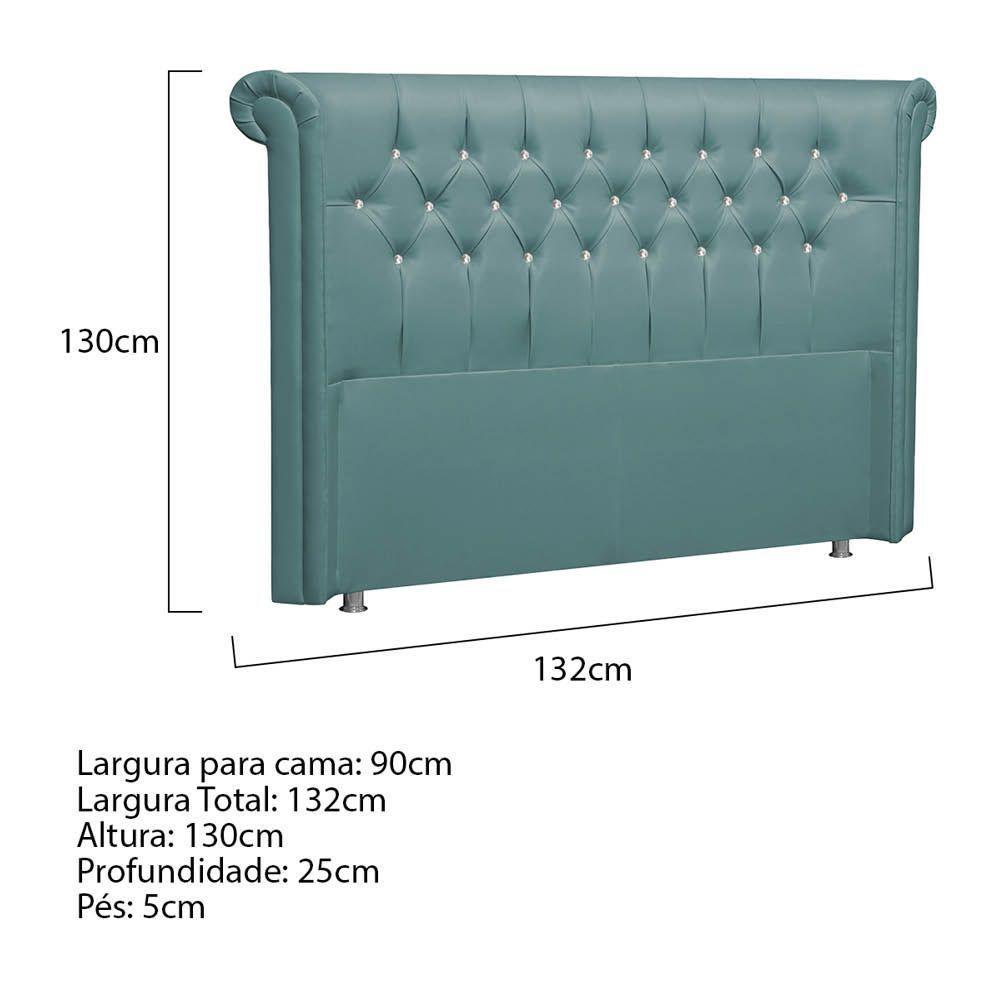 Cabeceira Solteiro Brescia P04 90 Cm Suede Turquesa Tca 946 - 5