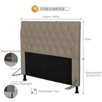 Cabeceira Casal Queen 160Cm Cristal Corino Areia - Js Móveis - 2