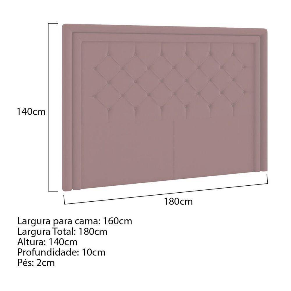 Cabeceira Queen Estocolmo P04 160 Cm Suede Rosê Tca 949 - 6