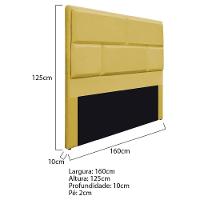 Cabeceira Queen Brick P02 160 cm Para Cama Box Suede Amarelo - 5