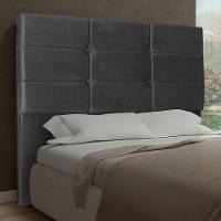 Cabeceira Casal 1,40m Toquio Suede Cinza Dal Poz Estofados - 1