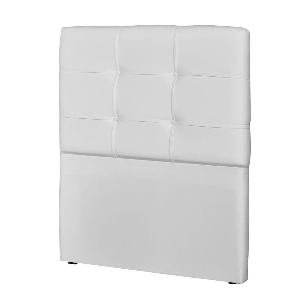 Cabeceira Solteiro 90Cm London Corino Branco - Js Móveis - 3