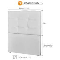 Cabeceira Solteiro 90Cm London Corino Branco - Js Móveis