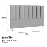 Cabeceira Queen Hannover P04 160 Cm Suede Cinza Tca 940 - 5