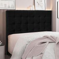 Cabeceira King 1,95m Santiago Suede - Pallazio Cor Preto - 9