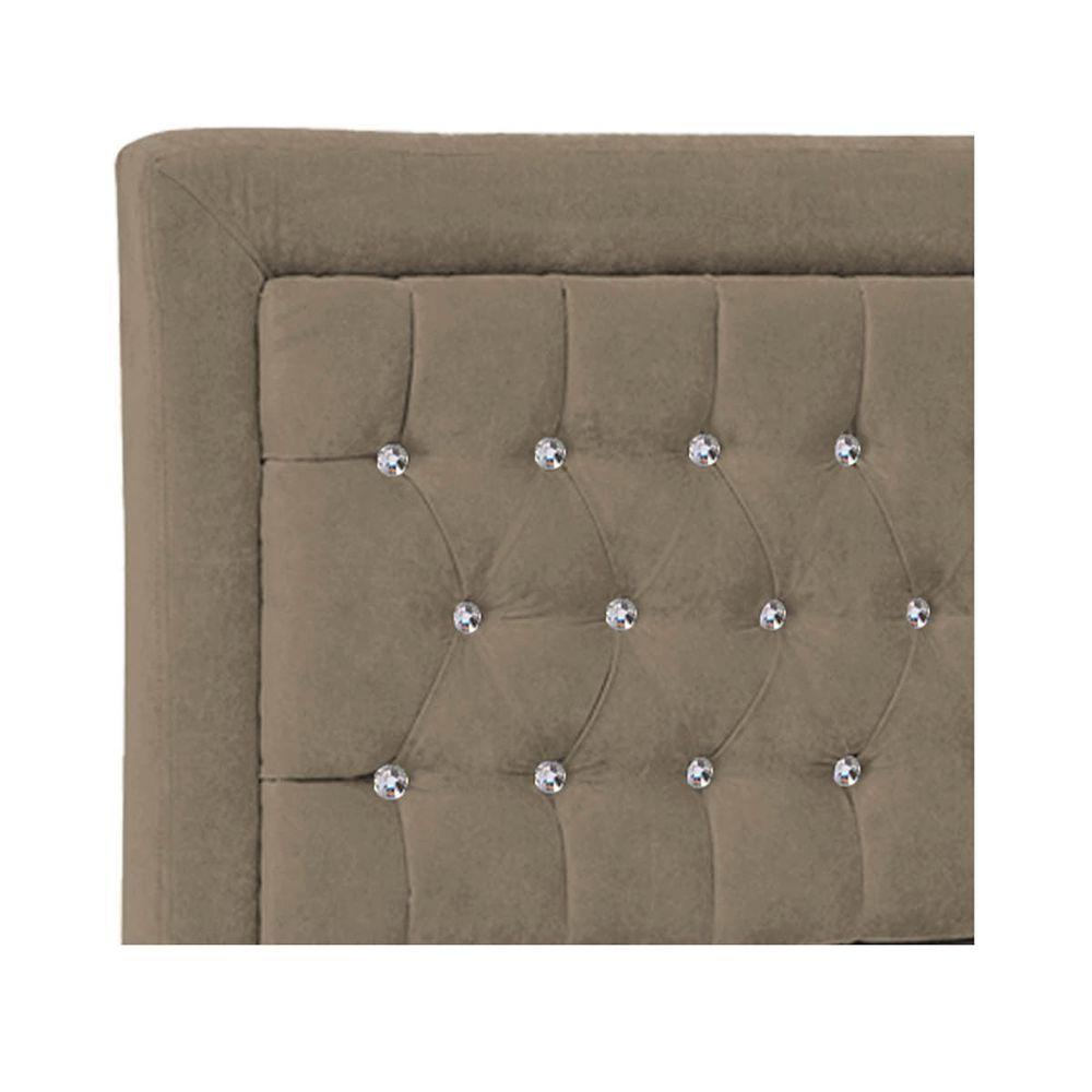Cabeceira Queen Iasi P04 160 Cm Suede Marrom Claro Tca 945 - 3