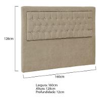 Cabeceira Queen Iasi P04 160 Cm Suede Bege Tca 941 - 5