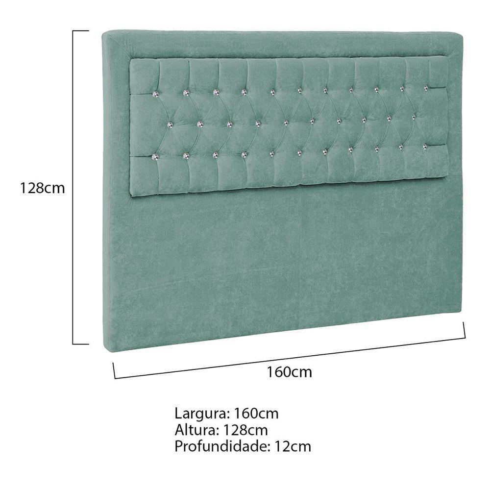Cabeceira Queen Iasi P04 160 Cm Suede Turquesa Tca 946 - 5