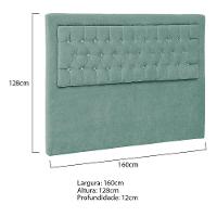 Cabeceira Queen Iasi P04 160 Cm Suede Turquesa Tca 946 - 5