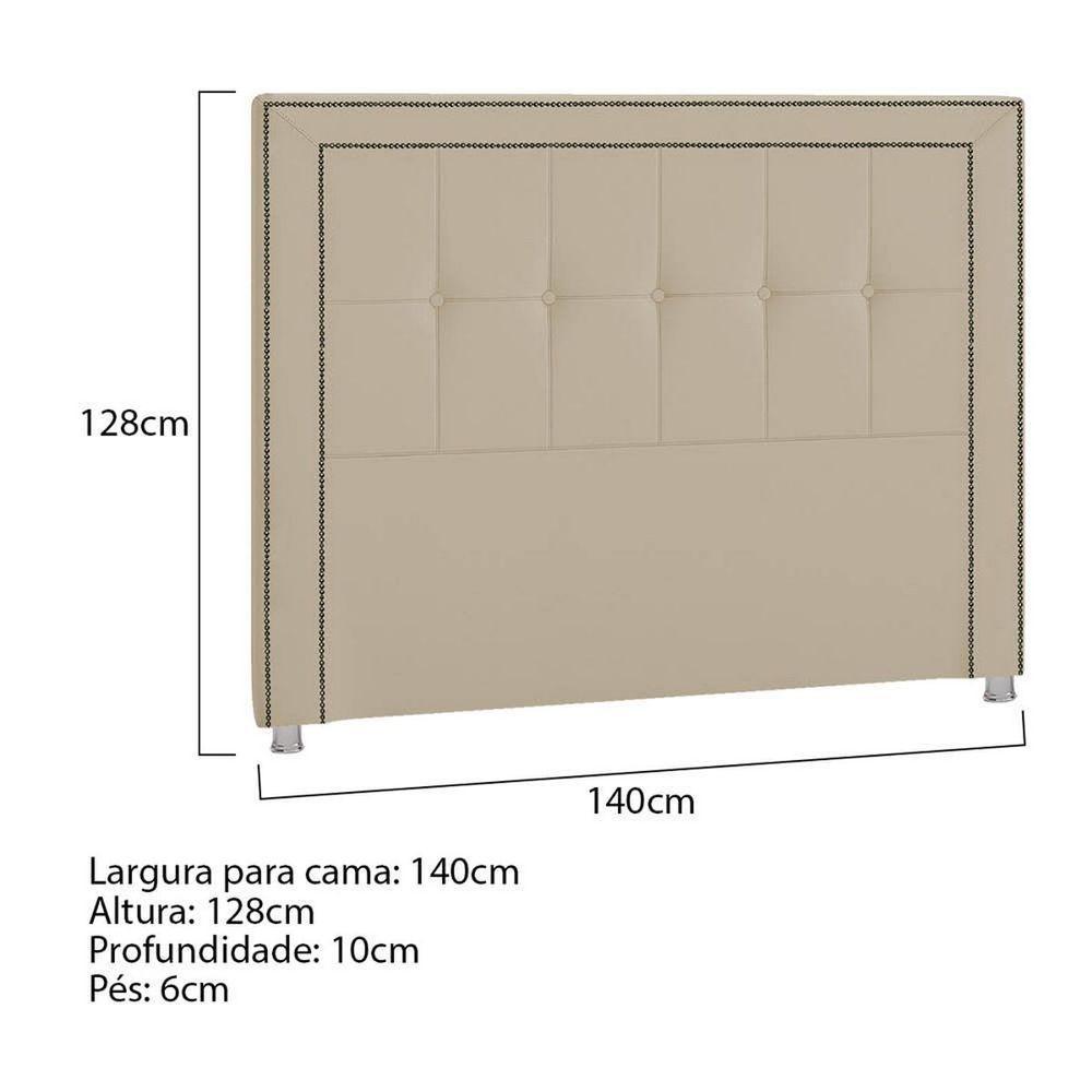 Cabeceira Casal Catania P04 140 Cm Suede Bege Tca 941 - 5