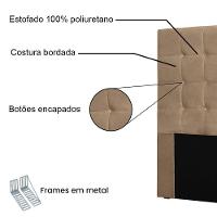 Cabeceira Casal 1,40m Santiago Suede Bege - Pallazio - 3