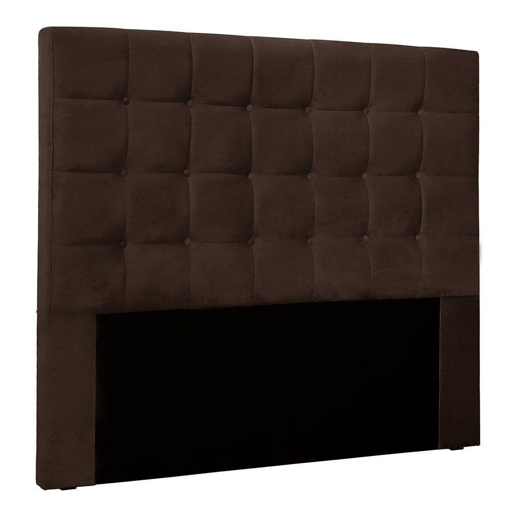 Cabeceira Solteiro 0,90m Santiago Suede - Pallazio Cor Marrom - 1