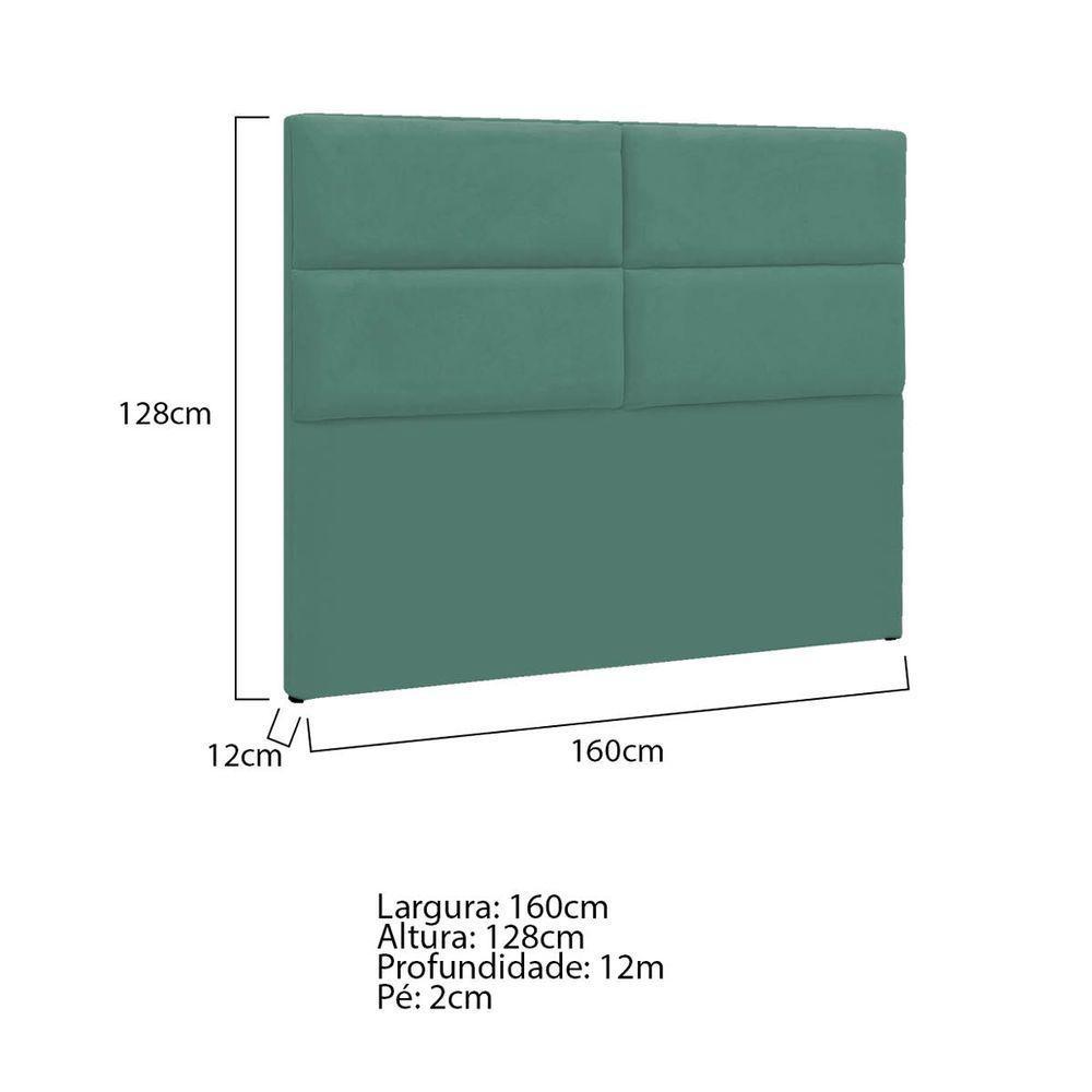 Cabeceira Queen Berlim P04 160 Cm Suede Turquesa Tca 946 - 5