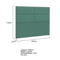 Cabeceira Queen Berlim P04 160 Cm Suede Turquesa Tca 946 - 5