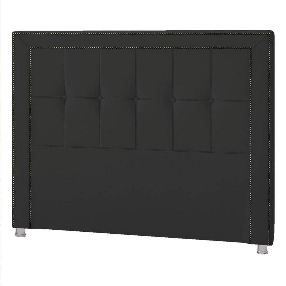 Cabeceira Queen Catania P04 160 Cm Suede Preto Tca 944 - 4