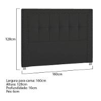 Cabeceira Queen Catania P04 160 Cm Suede Preto Tca 944 - 5
