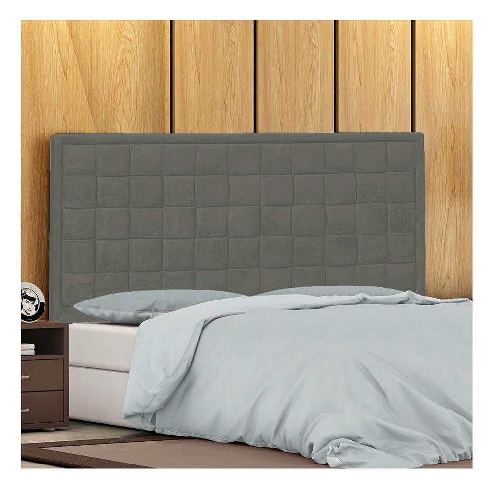 Cabeceira Solteiro P04 90 Cm Suede Cinza Escuro Tca 958 - 6