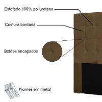 Cabeceira Casal 1,40m Santiago Suede Caramelo - Pallazio - 3