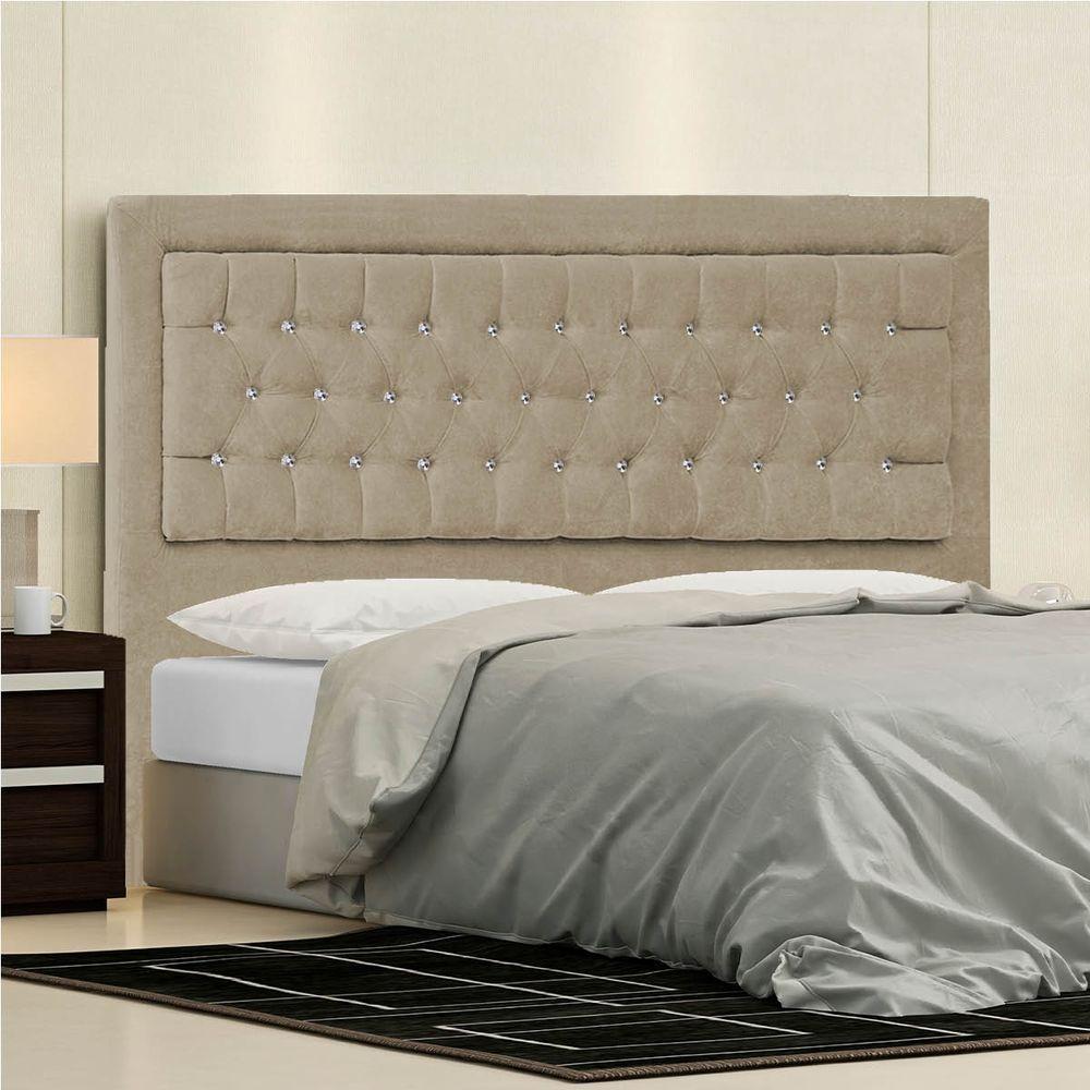 Cabeceira Casal Iasi P04 140 Cm Suede Bege Tca 941 - 6