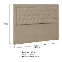 Cabeceira Casal Iasi P04 140 Cm Suede Bege Tca 941 - 5