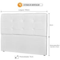 Cabeceira Casal 160Cm London Corino Branco - Js Móveis