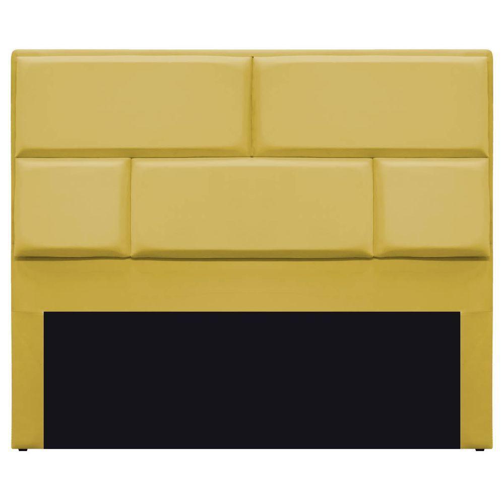 Cabeceira Casal Brick P02 140 cm Para Cama Box Suede Amarelo - 6
