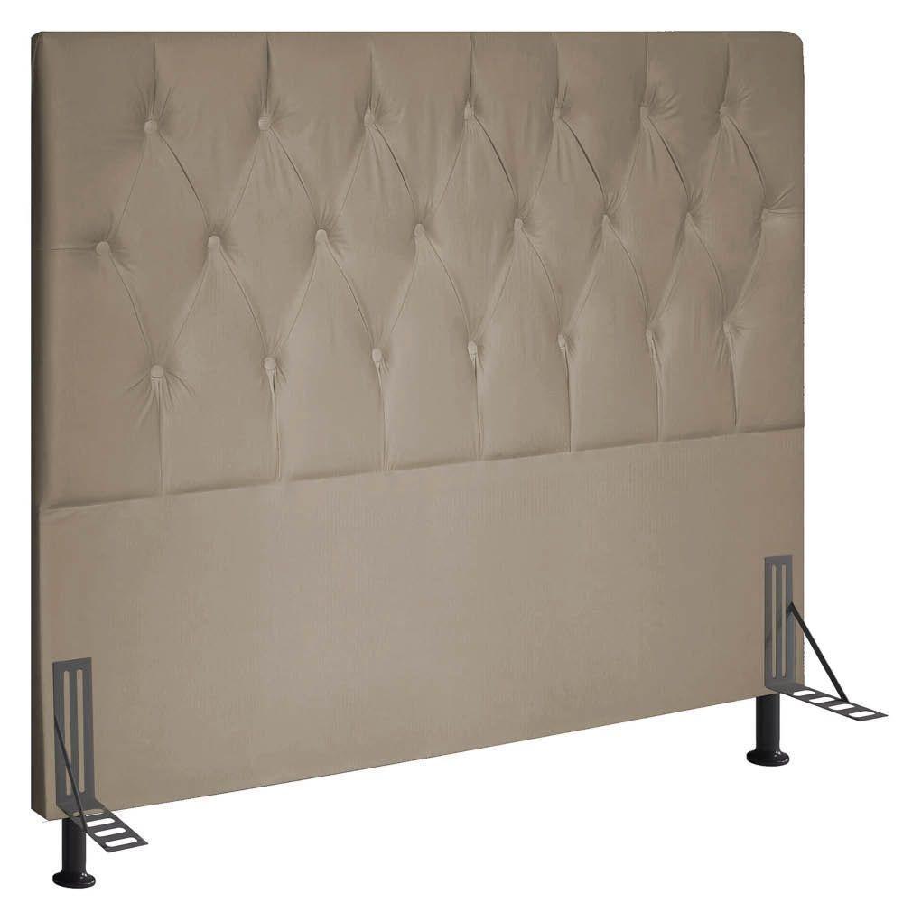 Cabeceira Casal 1,40m Estocolmo Suede - Pallazio Cor Bege - 1