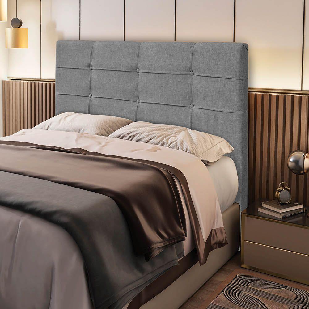 Cabeceira Casal 1,40m Moscou Linho - Pallazio Cor Cinza - 3