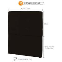 Cabeceira Solteiro 90Cm London Corino Marrom - Js Móveis