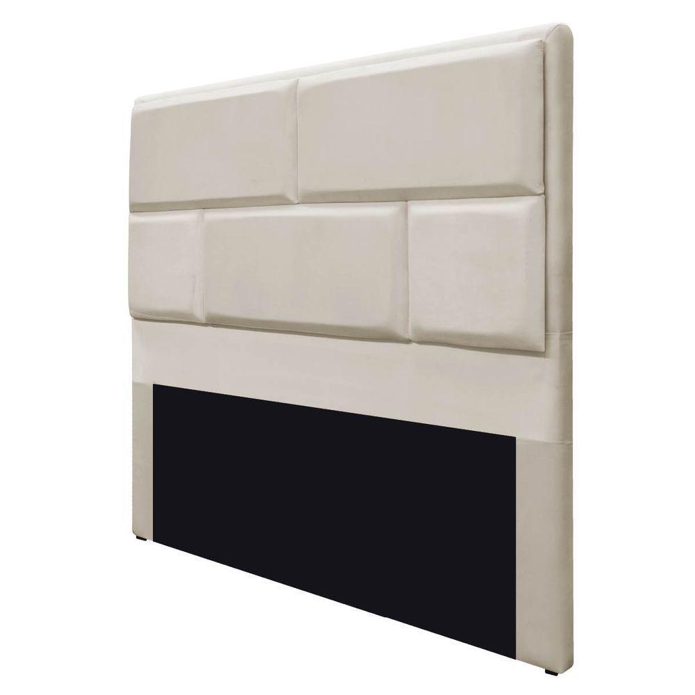 Cabeceira Queen Brick P02 160 cm Para Cama Box Suede Bege - 4