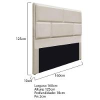 Cabeceira Queen Brick P02 160 cm Para Cama Box Suede Bege - 5