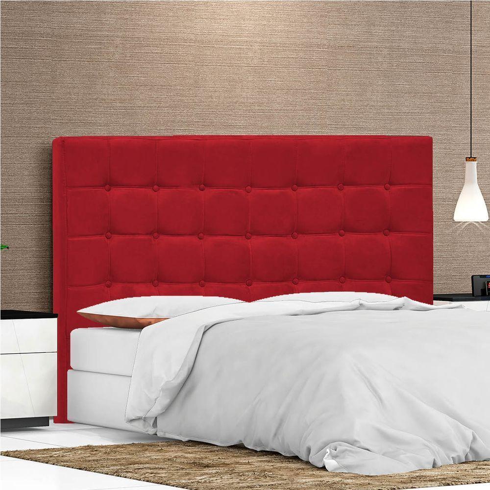 Cabeceira Queen Pequim P04 160 Cm Suede Vermelho Tca 53 - 2