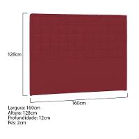 Cabeceira Queen Palermo P04 160 Cm Suede Vermelho Tca 53 - 5