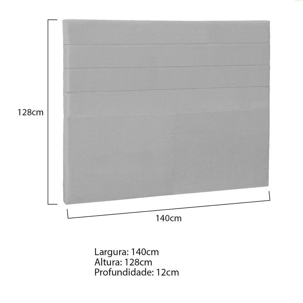 Cabeceira Casal Porto P04 140 Cm Suede Cinza Tca 940 - 5