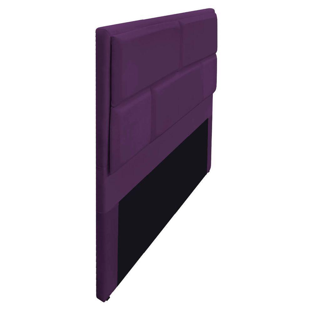 Cabeceira Queen Brick P02 160 cm Para Cama Box Suede Roxo - 3