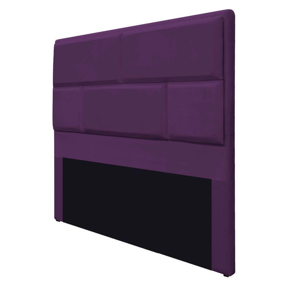 Cabeceira Queen Brick P02 160 cm Para Cama Box Suede Roxo - 4